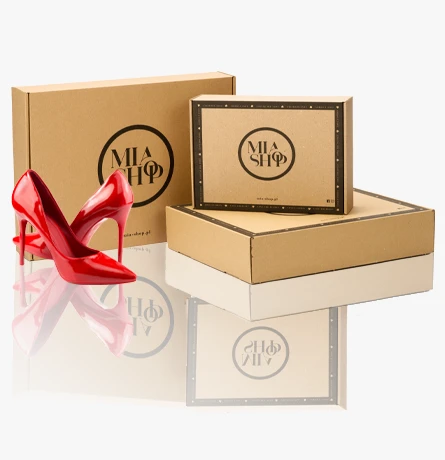 personalizowane opakowania z nadrukiem mia shop - elegancki akcent na kartonie dla marki odzieżowej dla kobiet